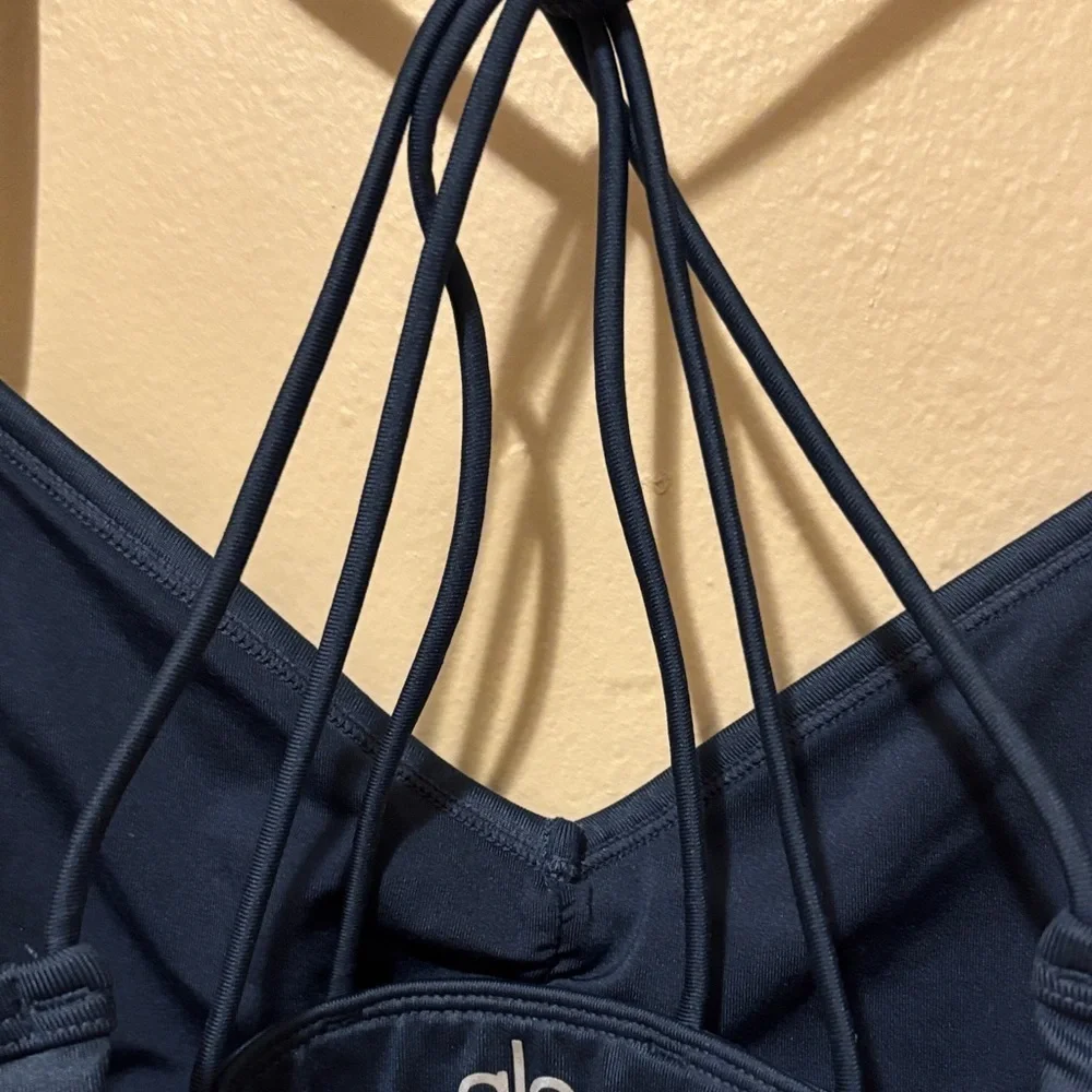 ALO Yoga Navy Strappy Sports Bra